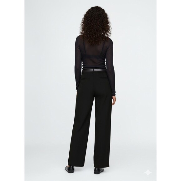 New Gap Tuxedo Pants 12 Tall 365 Mid Rise Satin Trim Straight Leg Trousers Black - Picture 3 of 8
